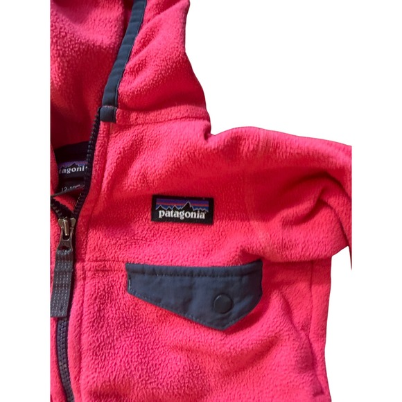 Patagonia Kids Pink Micro D Full Zip Fleece Hoodie Jacket 12-18M - Picture 3 of 4
